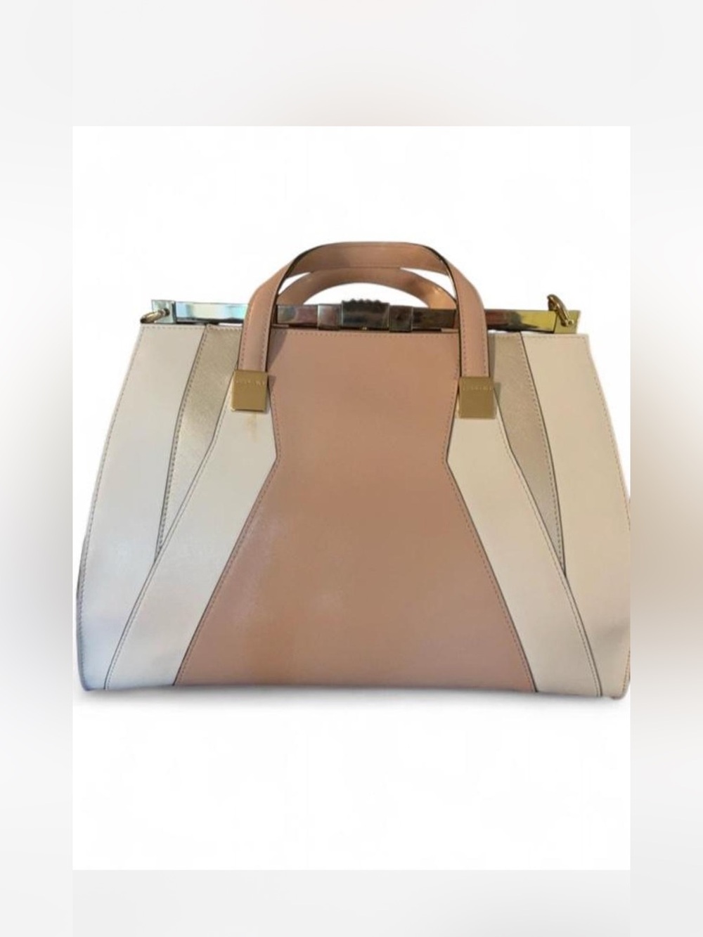Elegant Blush and White convertible Satchel